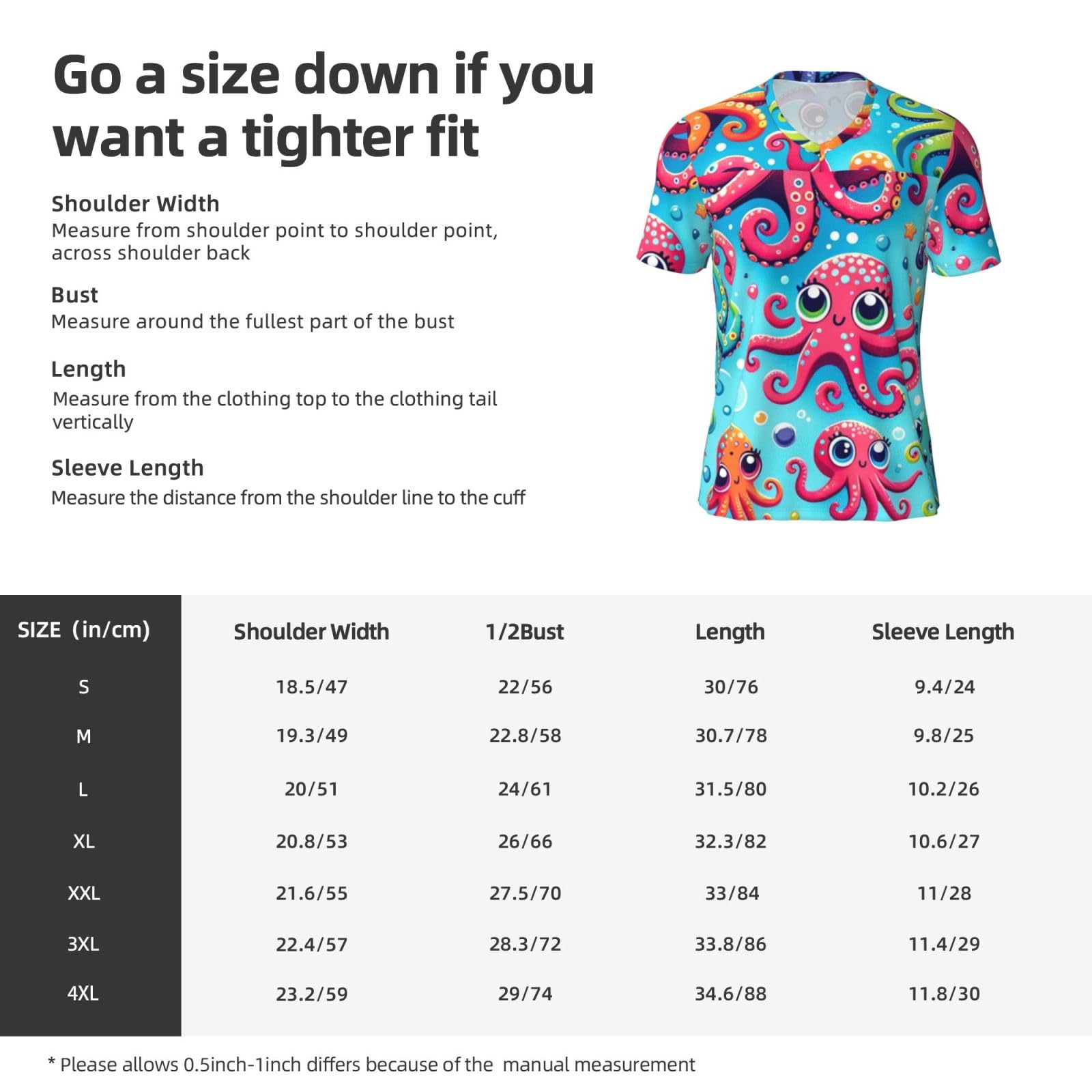 Stylish Athletic Sports Jersey Colorful-Cartoon-Inkfish Men's Rugby Jersey 3X-Large