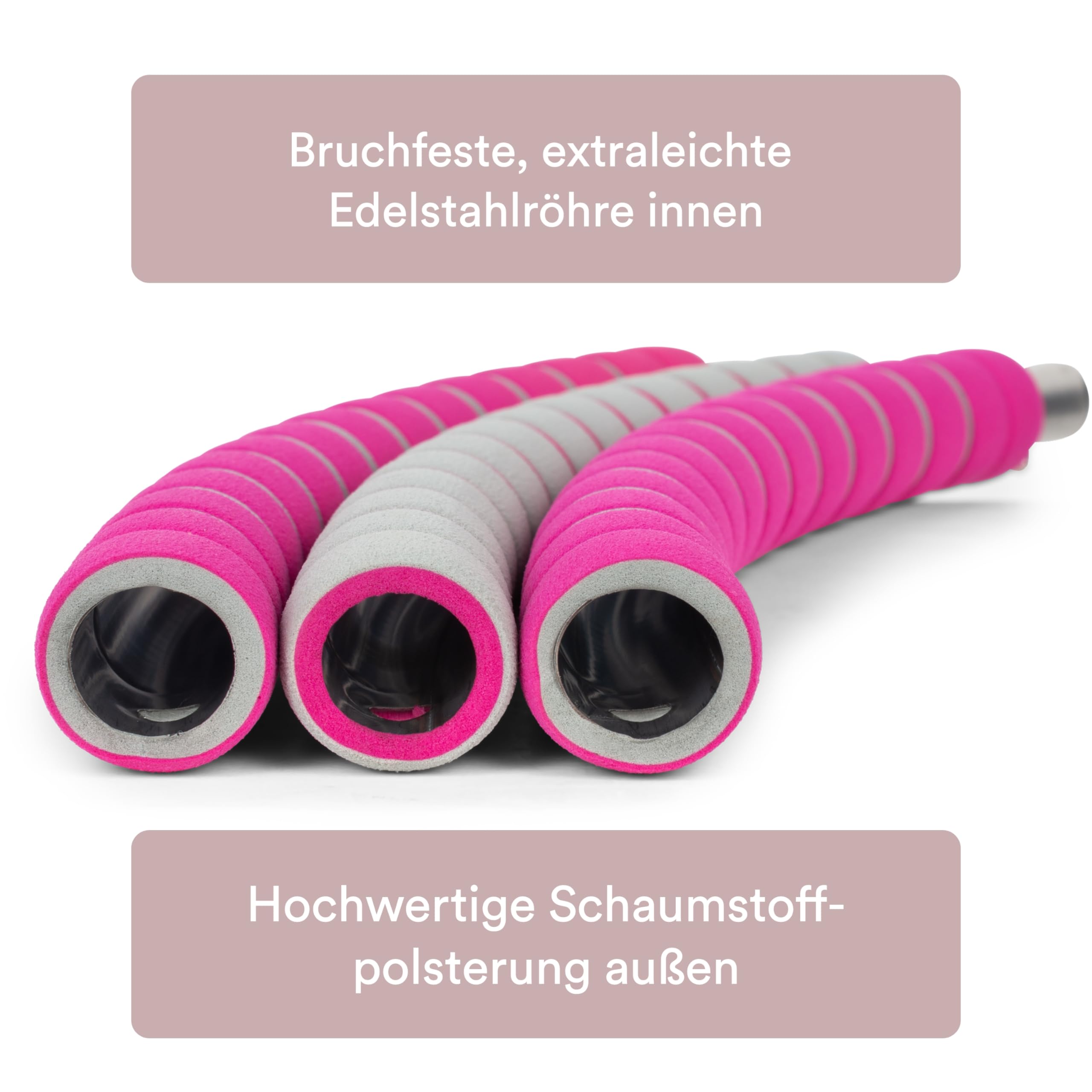 Hula Hoop Reifen Kinder ab 10 - Bruchfeste Edelstahlröhre mit weicher Schaumstoffpolsterung - Hochwertiger Hullahub Reifen für Kinder - 88cm Teenager Mädchen