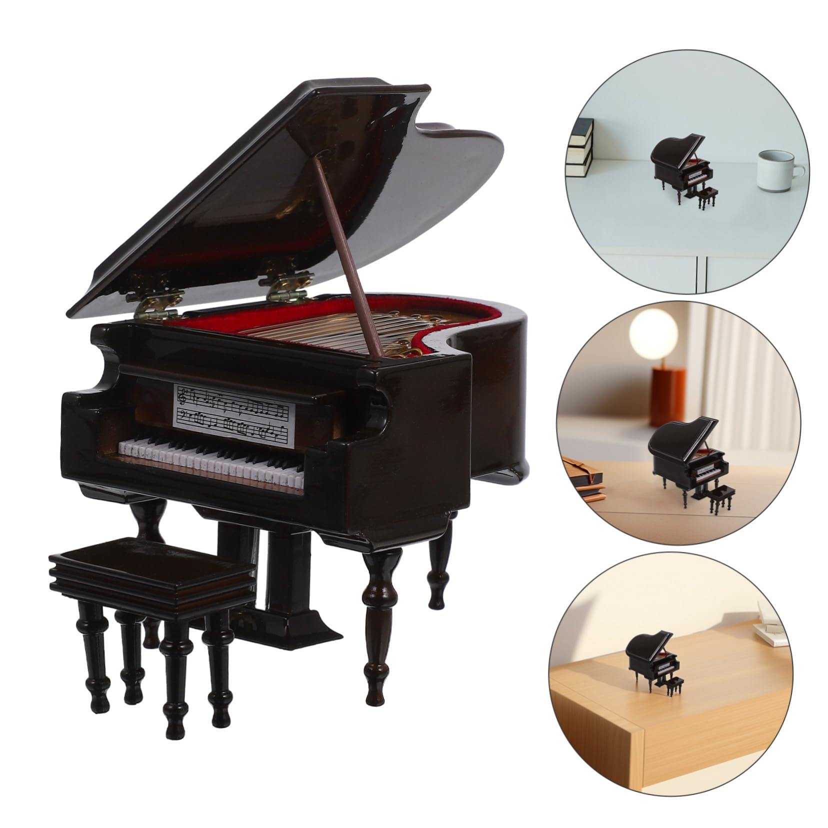 Miniatura Pianoforte Coda in Decorazione Casa delle Bambole Strumento Musicale Piccolo per Amanti della Musica Regalo Elegante e Compatto