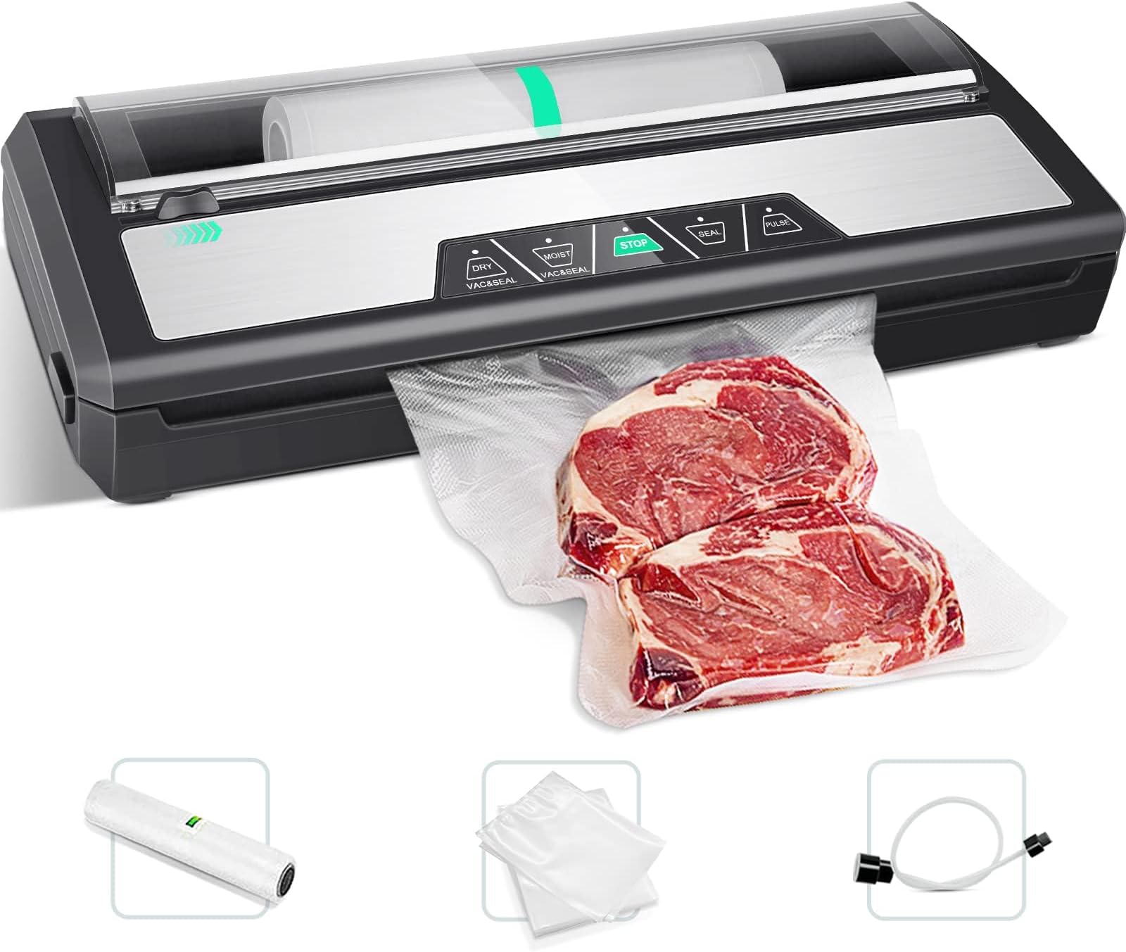 Bonsenkitchen Machine Sous Vide Alimentaire, Rouleaux de Coupe et