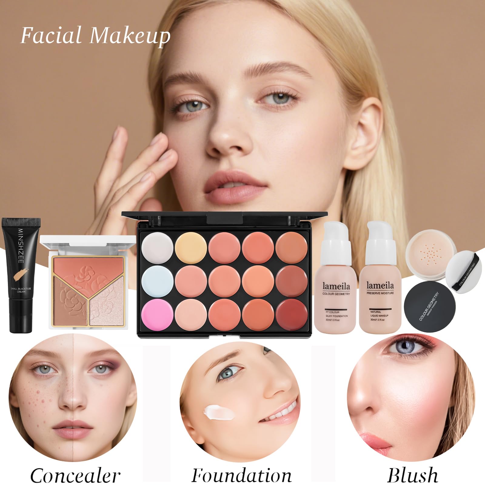 Makeup Kit for Women, Portable All-in-One Beauty Set