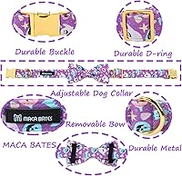 Vista 19 de Maca Bates Fall Maple Leaf Dog Collar with Sailor Bow Tie for Extra Small Girl,Boy,Autumn Foliage Puppy Collars with Bowtie Breakaway Adjustable