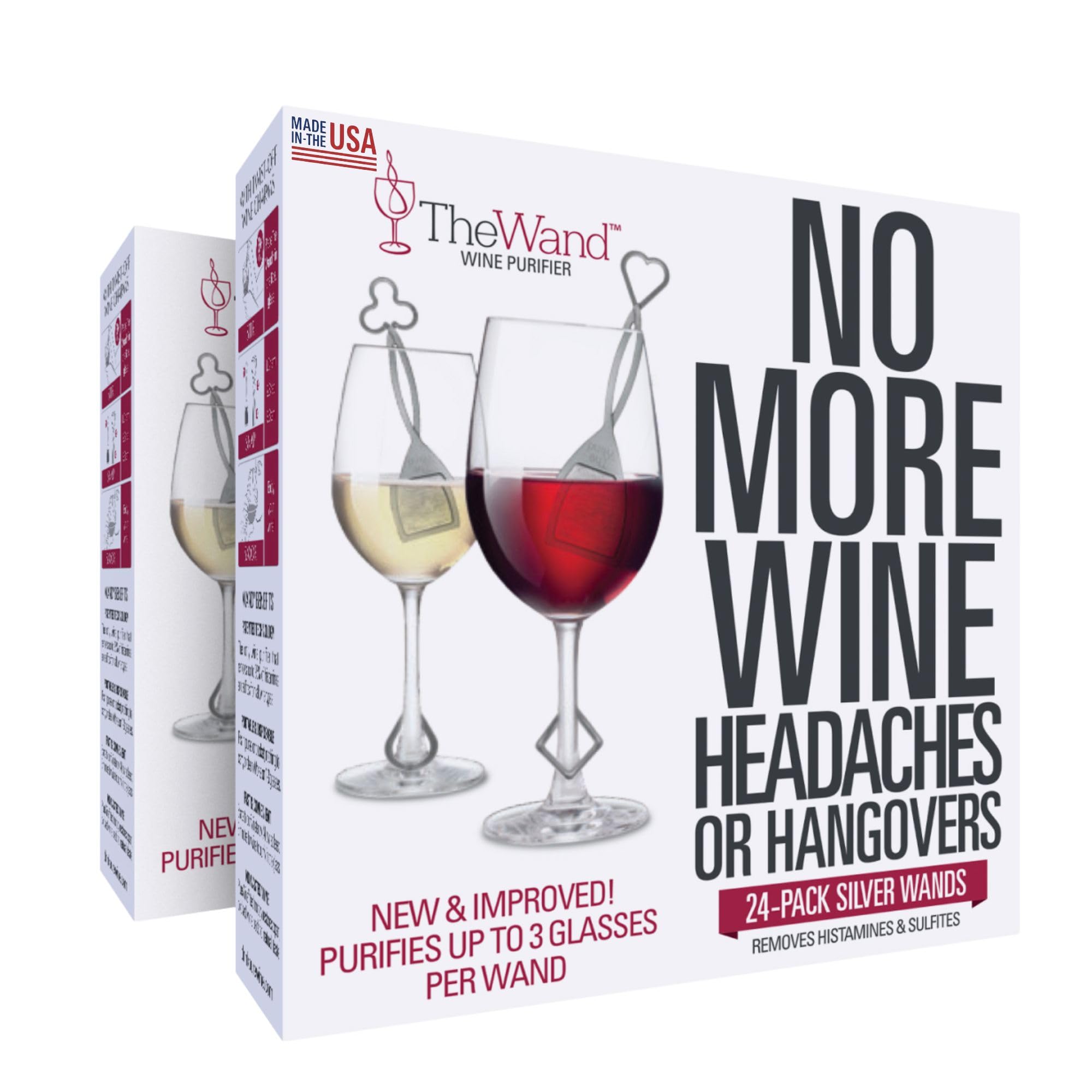 PureWine The Wand Wine Purifier, Removes Histamines &amp; Sulfites - 48 Wands