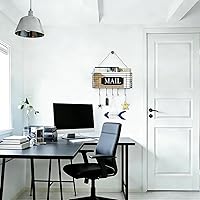 Vista 9 de SRIWATANA Soporte para llaves de correo para pared, organizador de correo, soporte de pared, tamaño pequeño, color negro