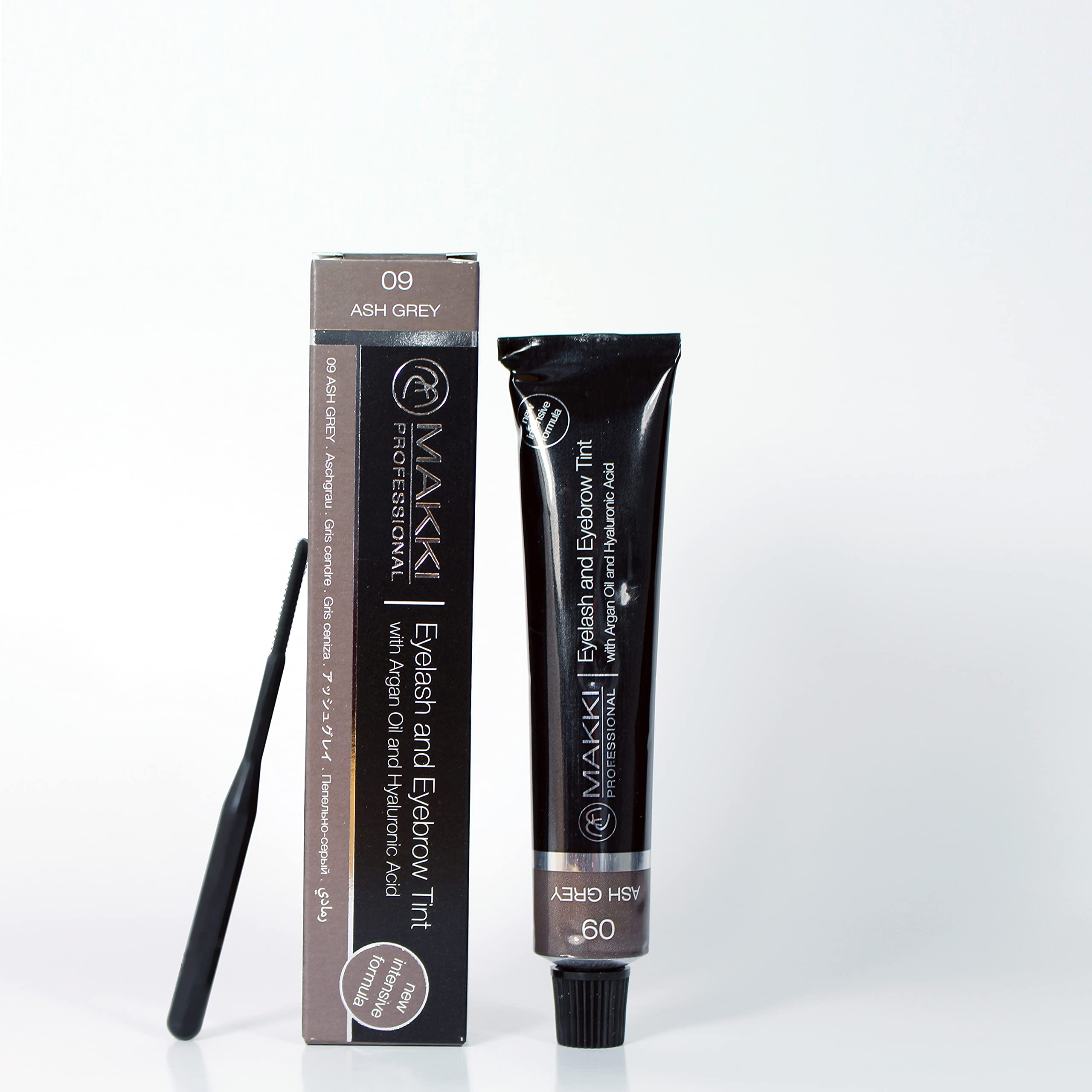 Makki 09 Ash Grey Professional Intensive Eyelash and eyebrow tint dye with argan oil & hualuronic acid 22ml