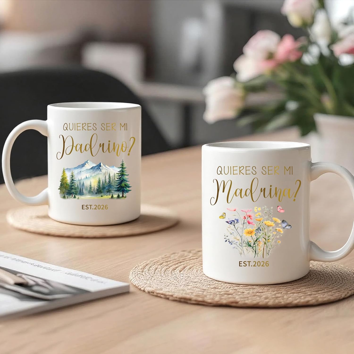 Godparents Proposal Mug Set - Personalized 'Will You Be My Godparents' Gift, Baptism Madrina Padrino Wedding Proposal, Quieres Ser Mi Madrina Padrino 2026, Godparent Gift Idea -22 - Image 5