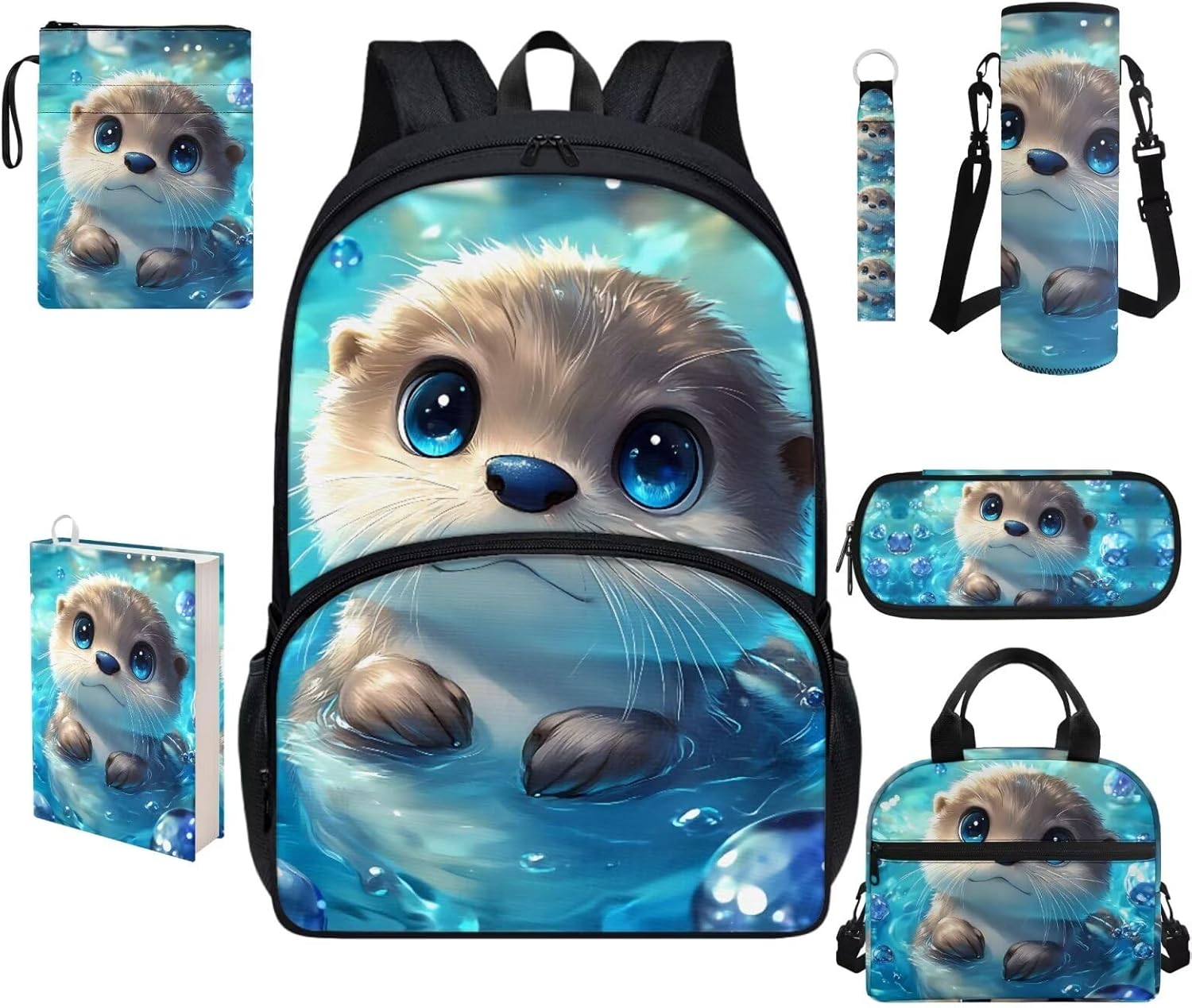 Showudesigns Galaxy Koala Backpack With Lunch Box for Boys Girls 7-10 10-12 Kids Bookbag Elementary School Backpacks Pencil Pouch Insulated Lunchbag Book Sleeve Water Bottle Bag Key Chain Holder