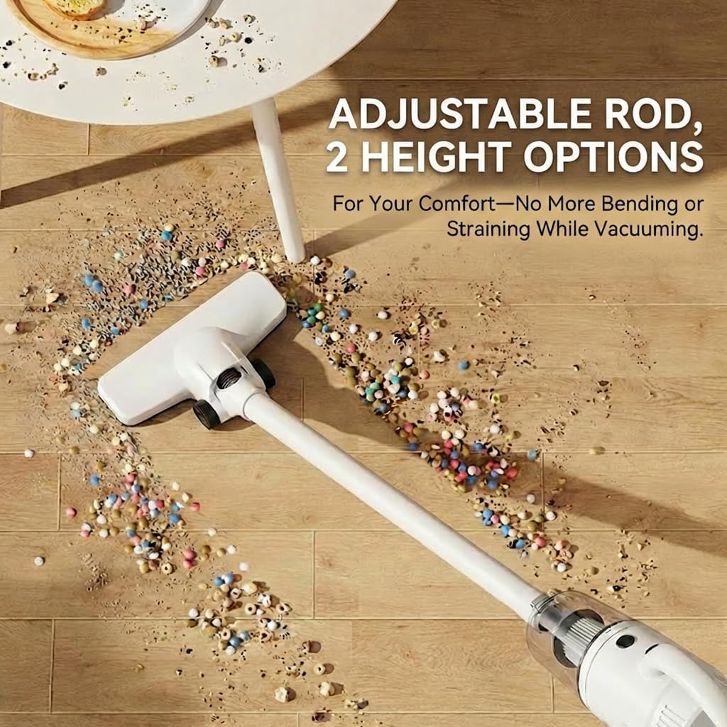 Lightweight Corded Stick Vacuum Cleaner, 2-in-1 Handheld Vacuum with Floor Brush & Crevice Tool, 13 ft Power Cord, HEPA Filter, Ideal for Apartments, Dorm Rooms, and Everyday Home Cleaning