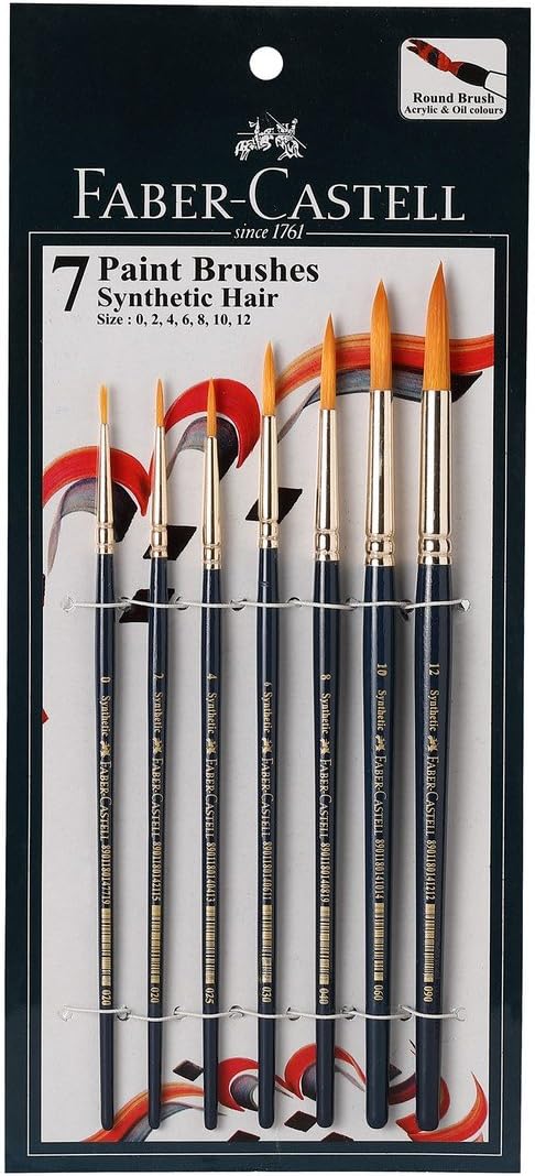 Faber Castell Synthetic Hair Paint Brush - Set Of 7