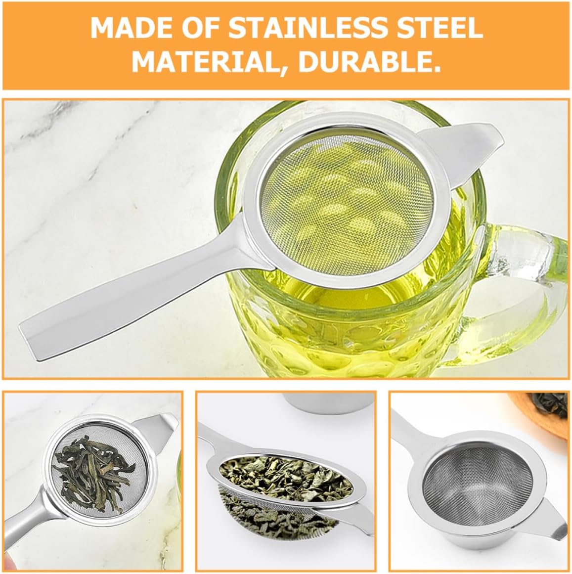Long Handle Stainless Steel Tea Infuser Mesh Filter for Loose Leaf Tea Brewing for Kitchen Use