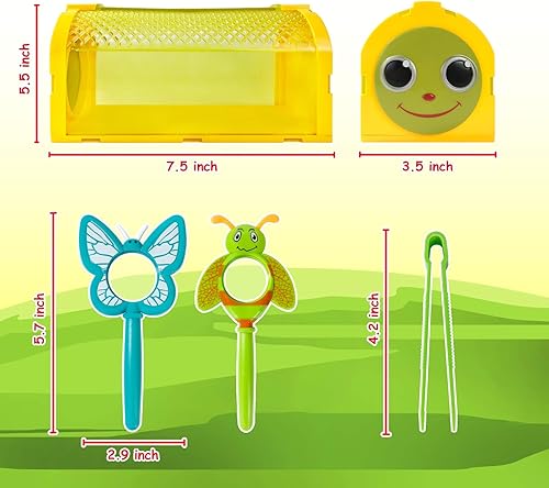 Miniatura 5 de ESSENSON Kit explorador para exteriores y receptor de insectos con chaleco, binoculares, lupa, red de mariposas, sombrero y mochila, juguete de