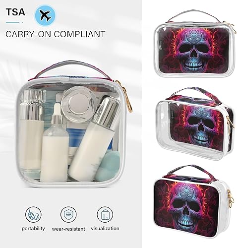 Miniatura 5 de Gothic Skull Clear Toiletry Bag for Traveling,2 Pack Makeup Cosmetic Bag with Zipper,Travel Bag for Toiletries,Travel Essentials 21214384