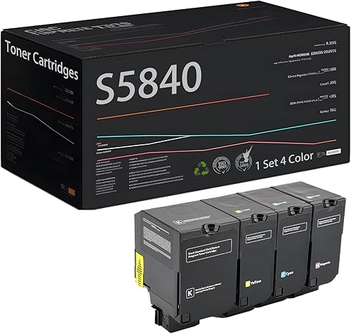 Miniatura 9 de Cartuchos de tóner compatibles con impresoras Dell S5840 S5840DN S5840CDN, alto rendimiento de 7500 páginas (1 unidad, amarillo)