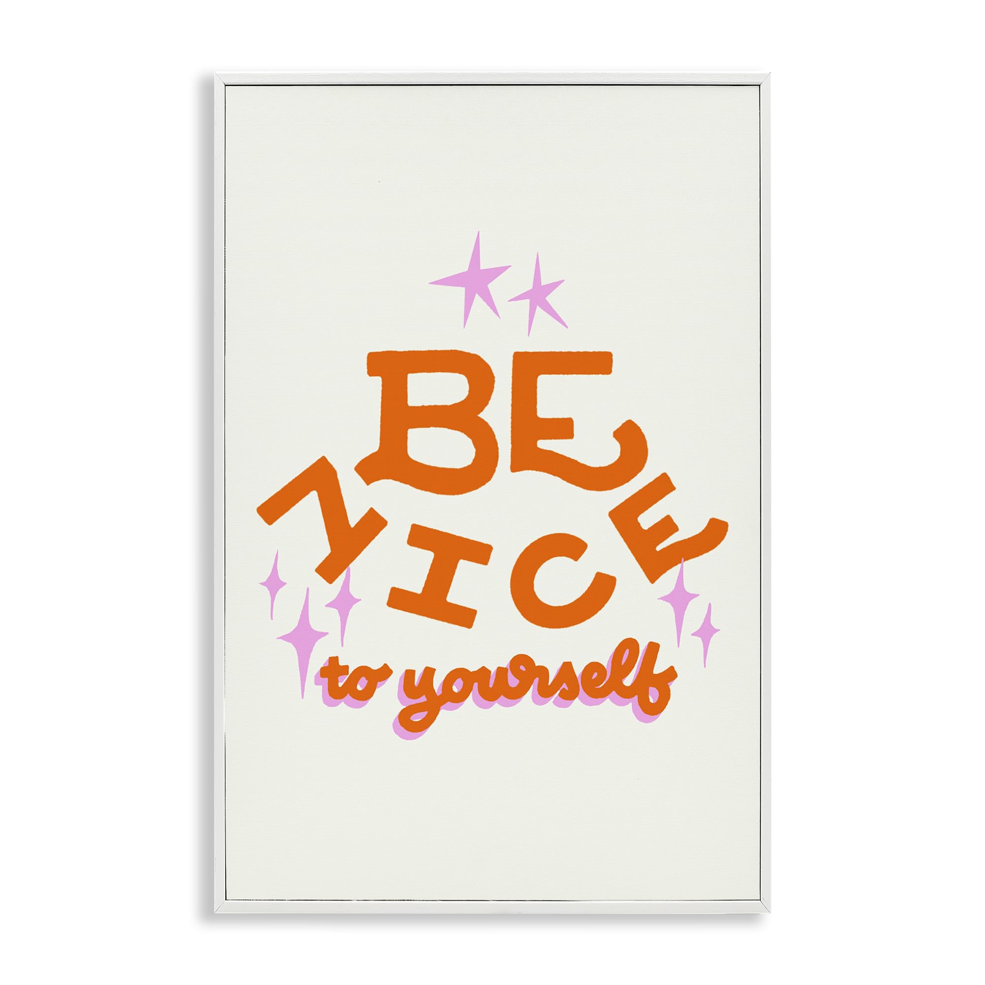 Stupell Industries Coastal White (Textured) 'Be Nice To Yourself'| Framed Giclee Art