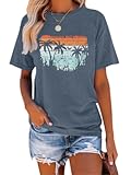 Women Los Angeles Graphic T Shirts California Letter Print Short Sleeve Tee Loose Casual Tops