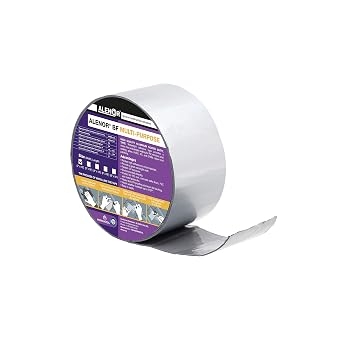 Alenor Butyl Rubber Aluminum Tape 2" inch x 16 Ft Wall Crack Roof Leaks Waterproof Heat Resistant Tape Perfect for Sealing Patching Hot Cold Air Ducts Wood Metal Plastic Glass Repair