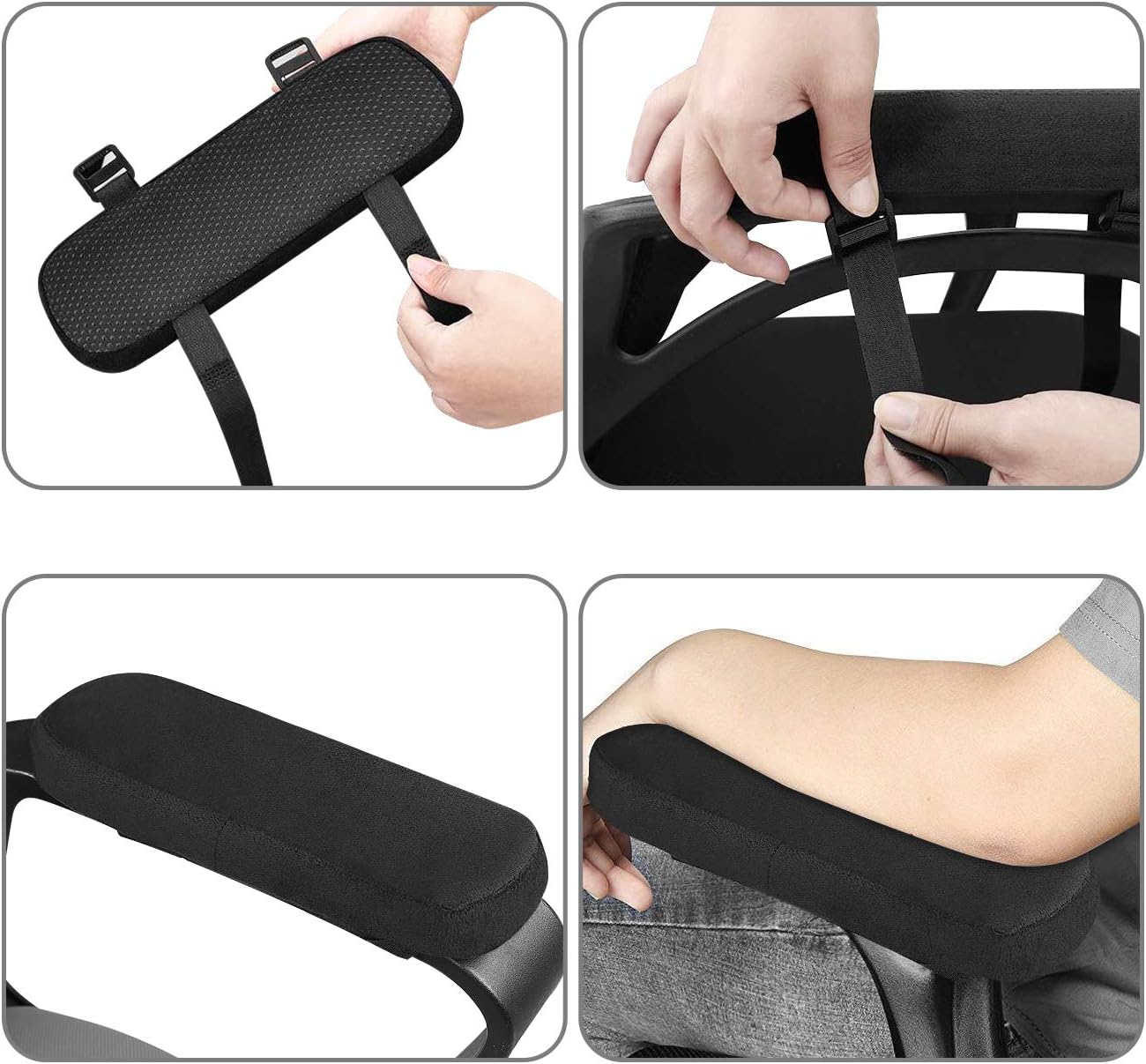 MOSISO Chair Armrest Pads (2 Pack)&Compatible with MacBook Air 13 inch Case 2022-2018 Release A2337 M1 A2179 A1932, Plastic Hard Shell&Keyboard Skin&Webcam Cover&Screen Protector, Black