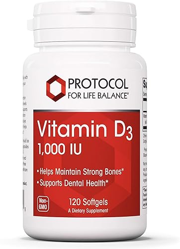 Protocolo Vitamina D3 1000 UI - Apoyo Inmunológico Huesos Fuertes y Dientes - 120 Cápsulas Blandas