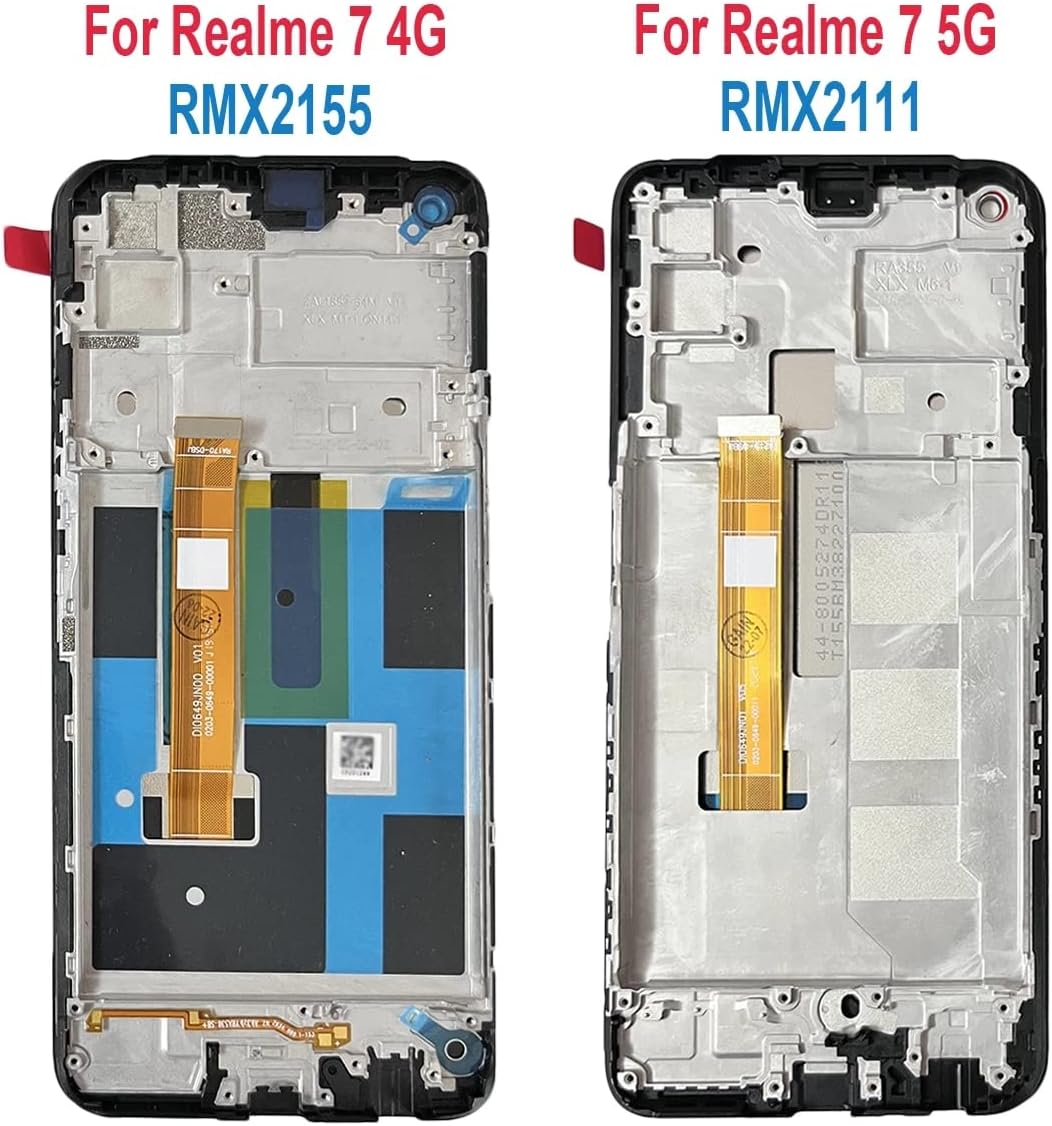 SHOWGOOD for Realme 7 4G 5G RMX2155 RMX2111 LCD Dipslay Touch Screen Replacement Digitizer for Realme7 LCD with Frame (7 4G with Frame)