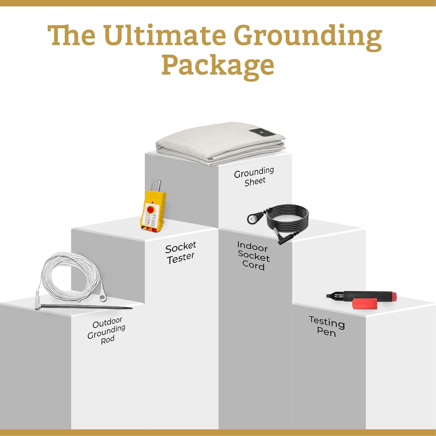 Grounding Sheets King Size - Organic Cotton & Silver Fibre Earthing Sheets for Bed - Grounding Rod & Cord Included for Indoor or Outdoor Grounding