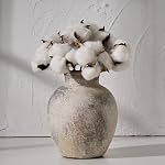 SIDUCAL Ceramic Decorative Flower Vase | 6 Inch Pottery Rustic Farmhouse Vase | Boho Vase for Home Decor | Whitewashed Terracotta Vase for Table, Living Room, Bathroom, Shelf, Mantel Decoration