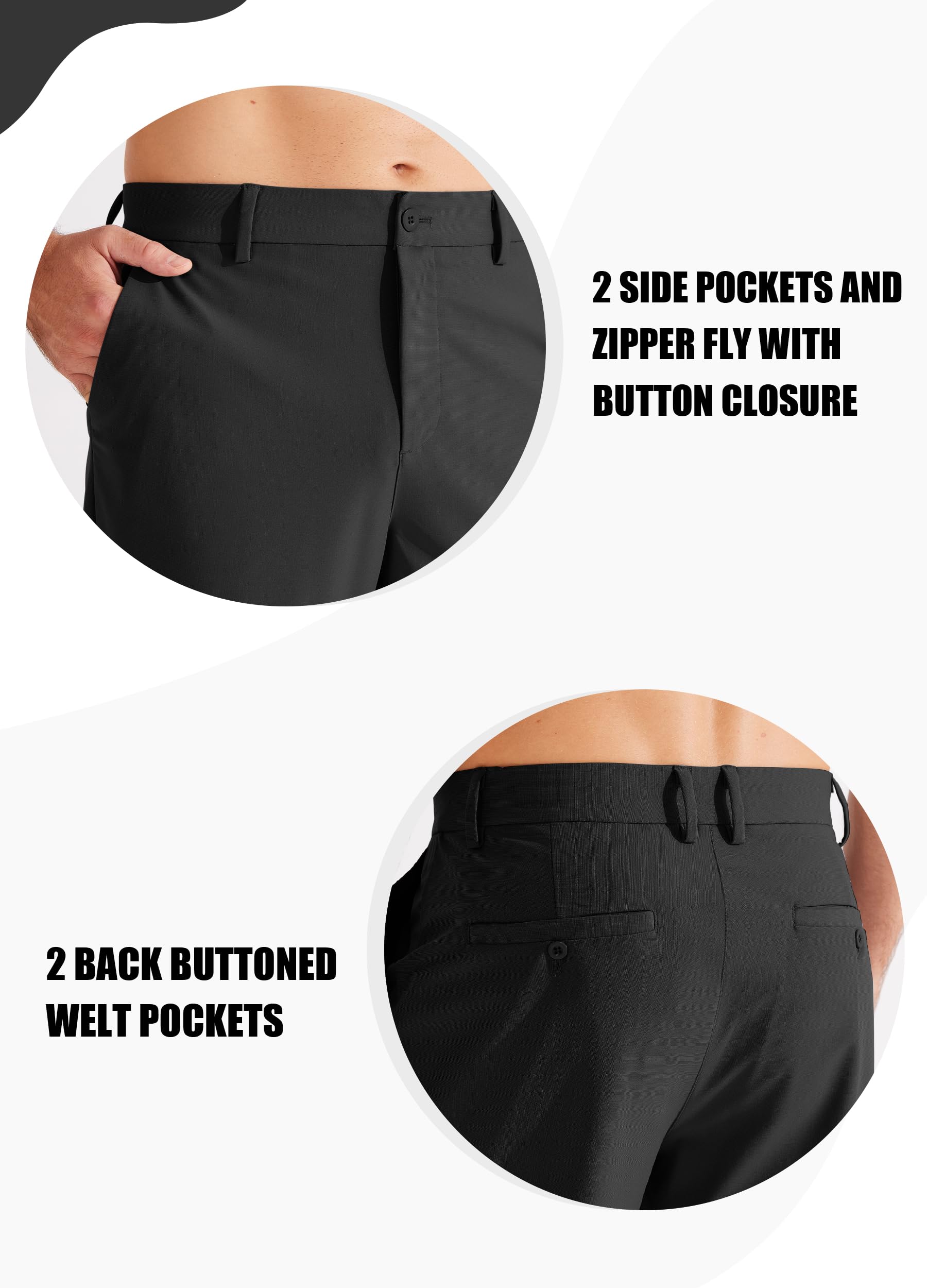 Libin Herren Golf Hose Classic Fit Flat Front Work Dress Hose 73cm/78cm Stretch Casual Hose Leicht mit Taschen