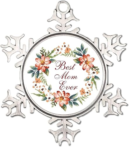 Miniatura 7 de Marco de la familia is Forever de Navidad adorno de Navidad plateado corona floral adornos de copo de nieve decoración de fiesta de árbol de Navidad