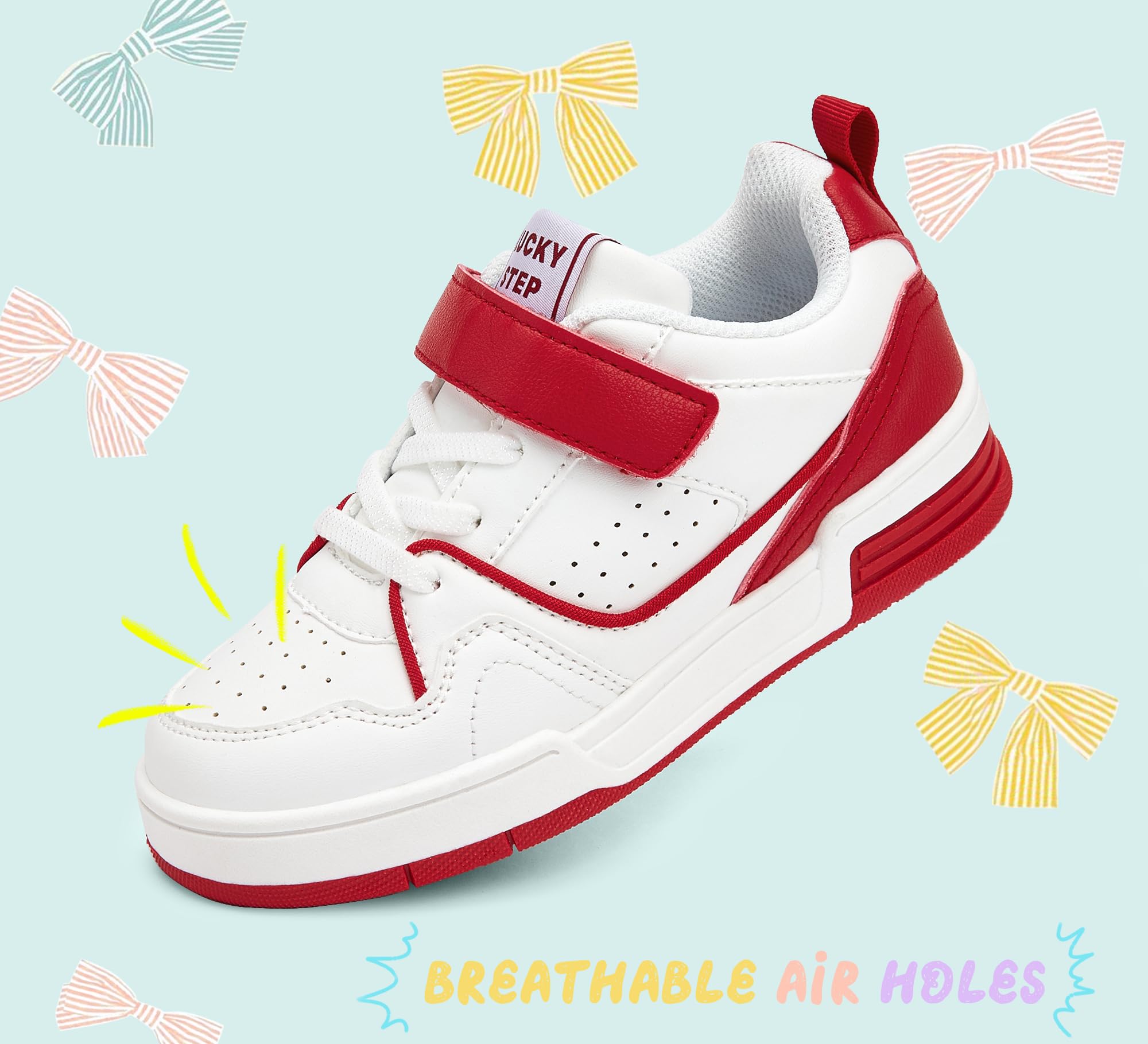 LUCKY STEP Zapatillas Slip-On para Niños – Cómodas y Casual, Zapatillas Bajas con Correa para Escuela, Tenis y Deporte, para Niños/Niñas