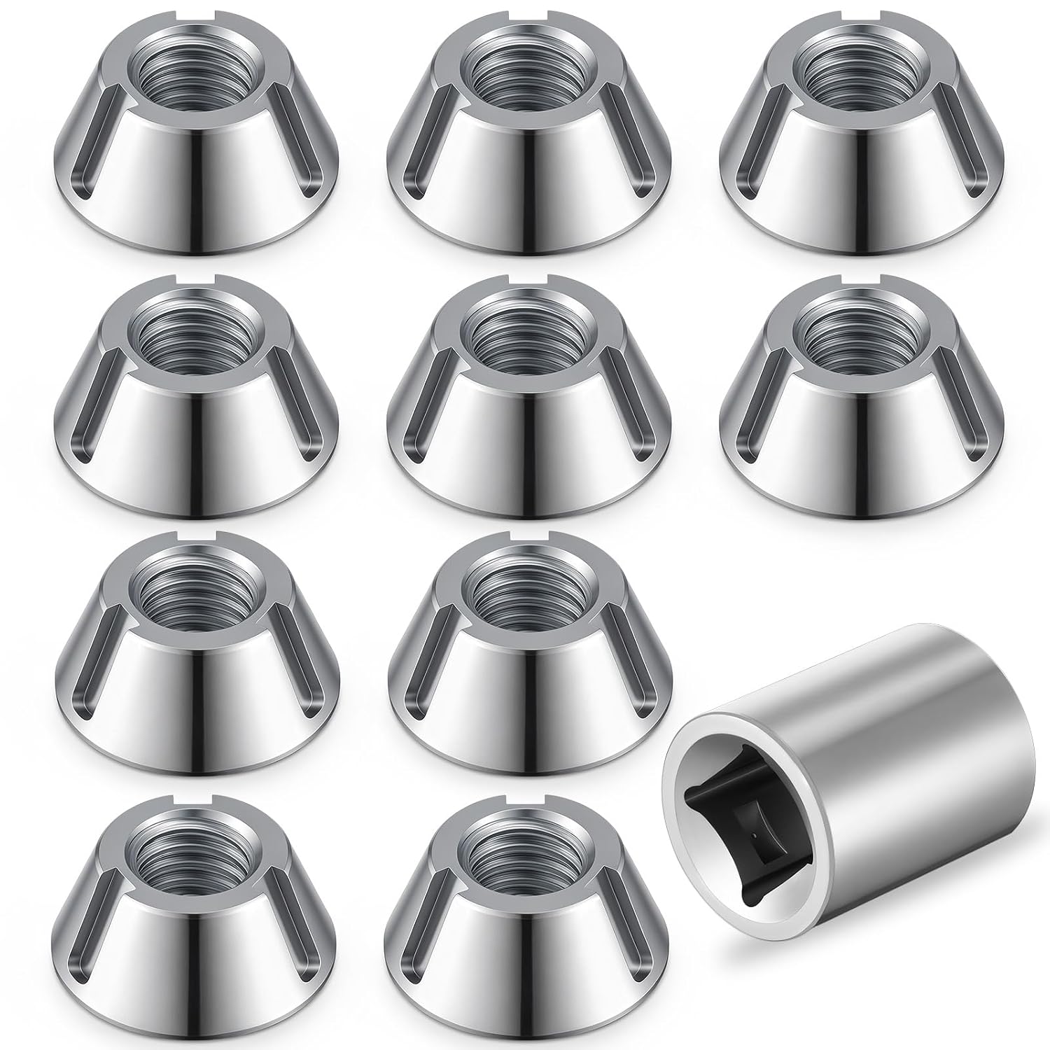 11 Pcs Installation Tool Tri-Groove Tamper Proof Nuts, 5/16-18