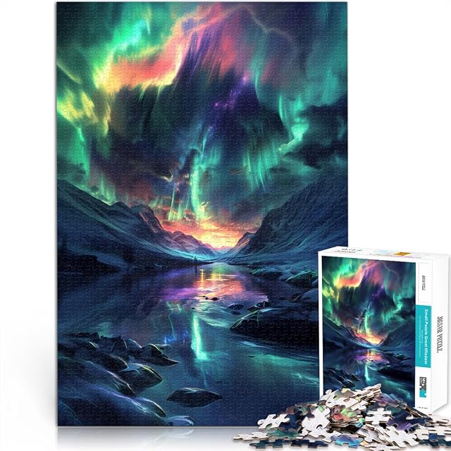 Puzle para adultos y niños Aurora Borealis sobre la nieve, rompecabezas para adultos, 2000 piezas