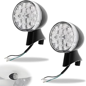 LED Front Turn Signal Lamp Kit,Running Light/directional indicator for Harley Davidson 2015-2024 Road Glide,Amber Light w/Clear Lens,Gloss Black Bullet-Style