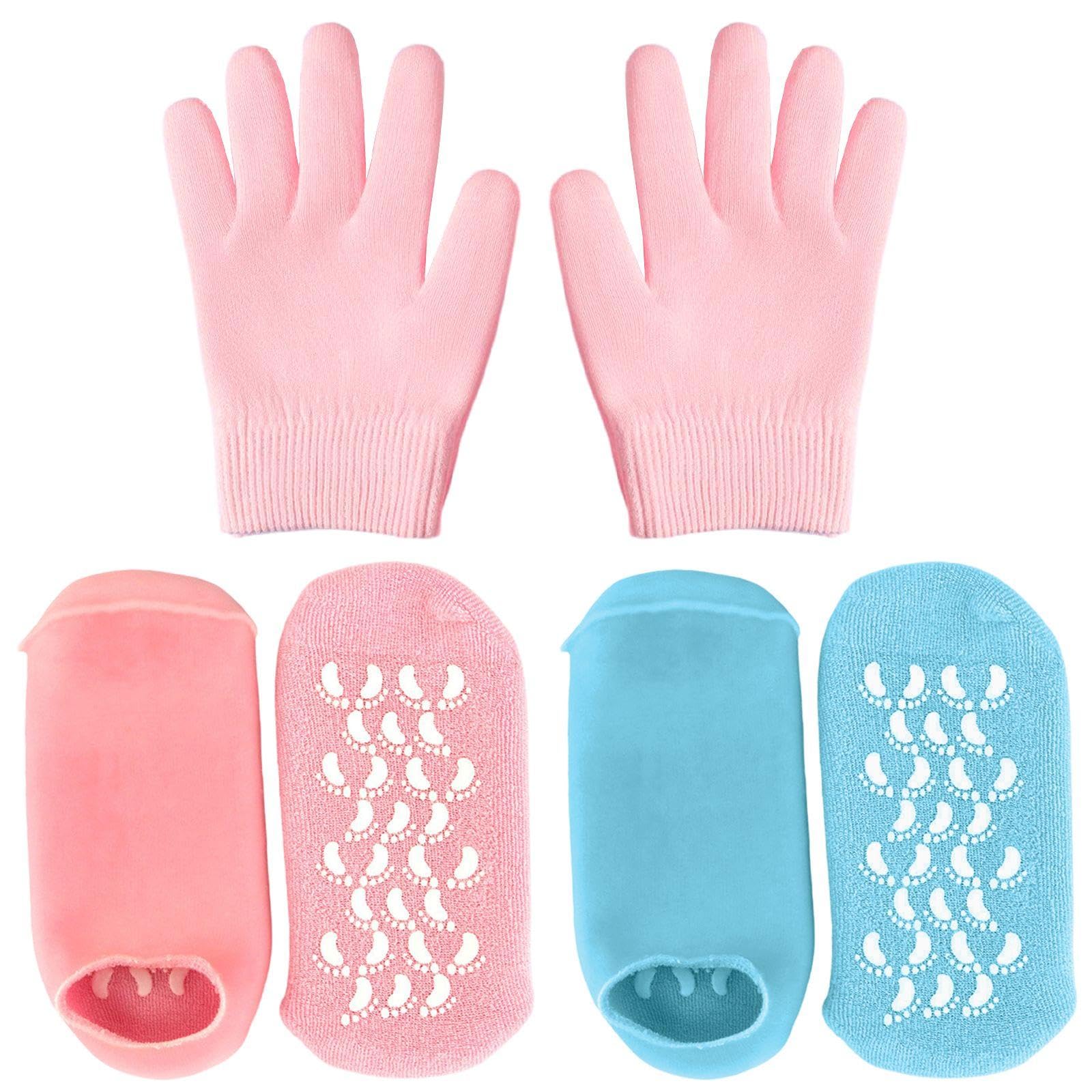 2 Pairs Of Gel Socks And 1 Pair Of Gel Gloves, Anti-Crack Moisturizing Socks, Exfoliating Gloves, Hand And Foot Care Tools.