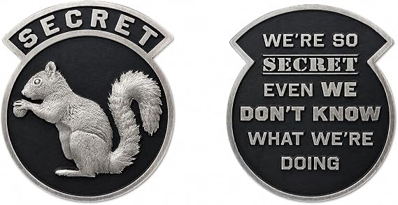 USAF Secret Squirrel We're So Secret Challenge Coin