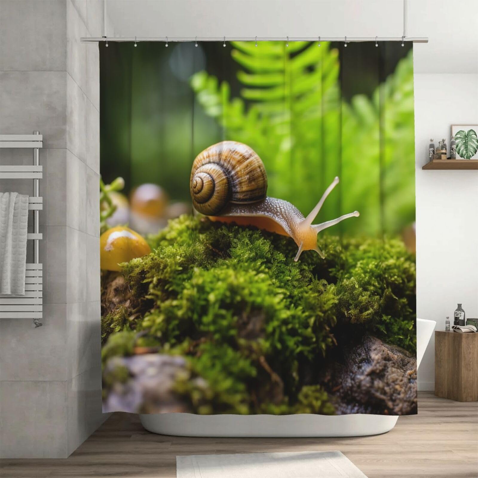 Rideau de douche imperméable contre les éclaboussures motif escargots