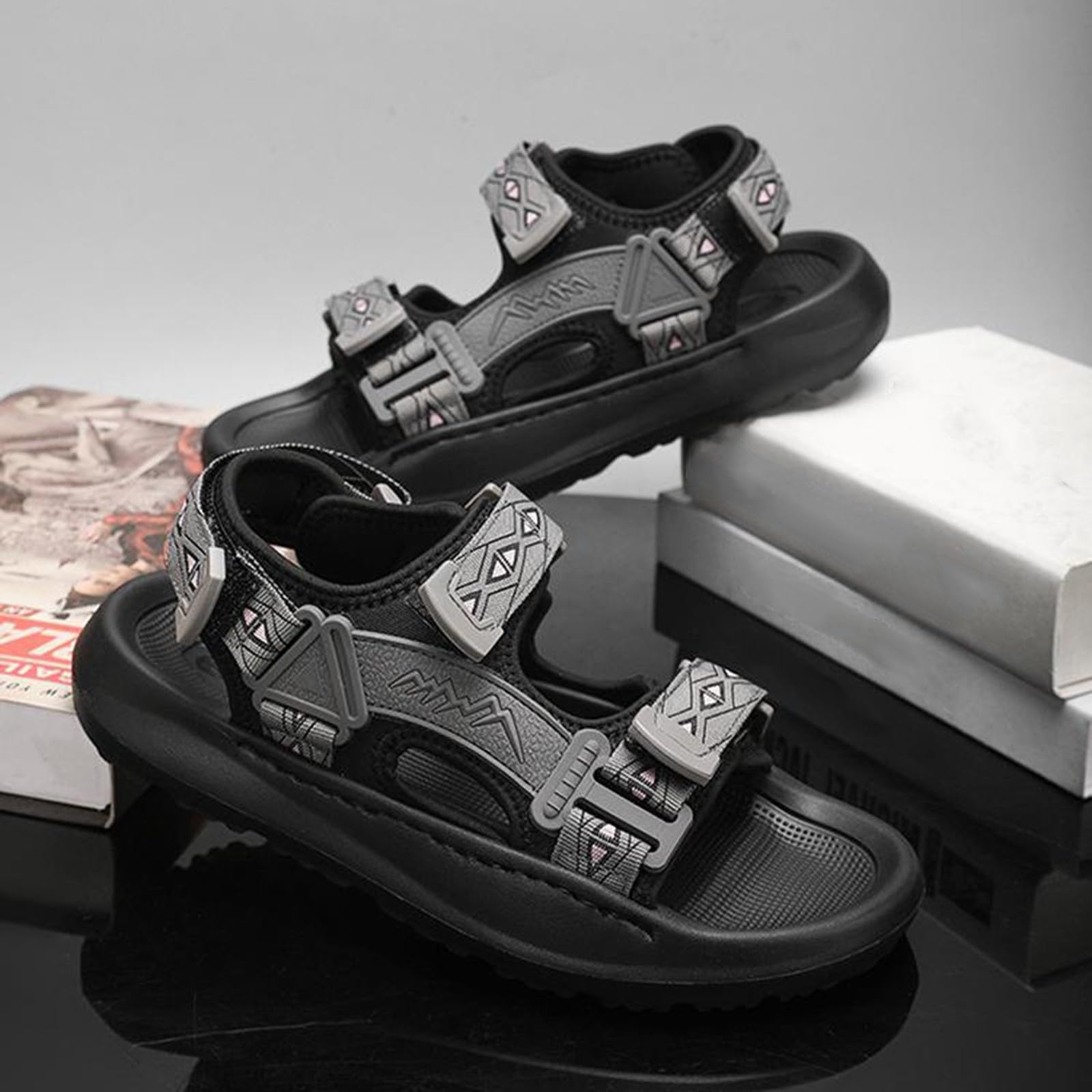 Sandalias ligeras, para exteriores, ajustables, tallas grandes