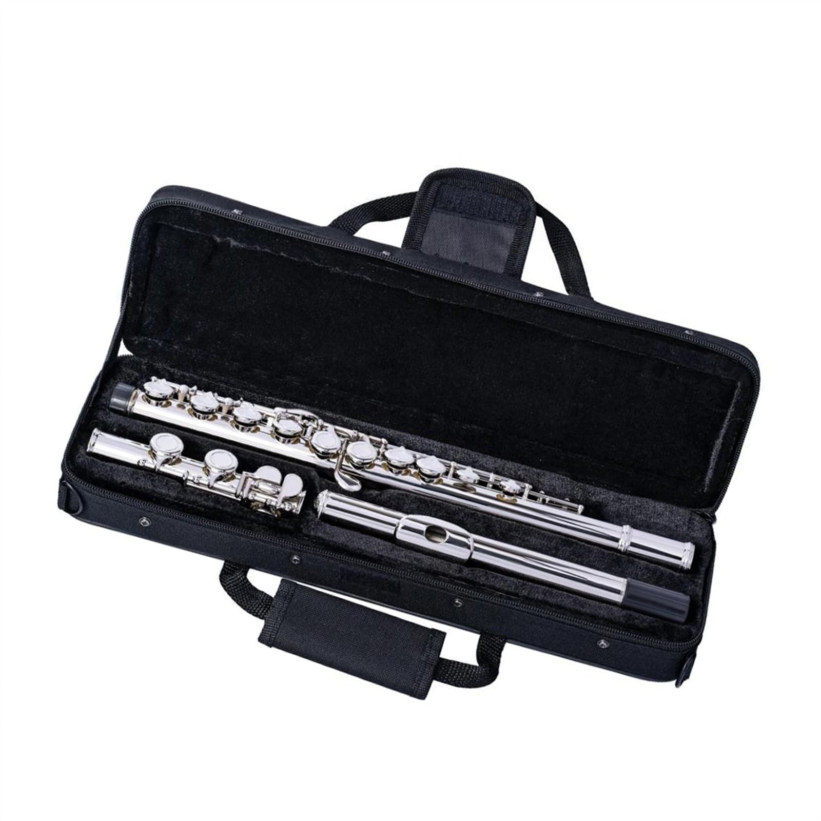 Flauta Plateada, 16 Agujeros, Llave C, Kit De Flauta Niquelada De Cuproníquel Con Bolsa De Cuero Portátil Flauta Travesera Kit