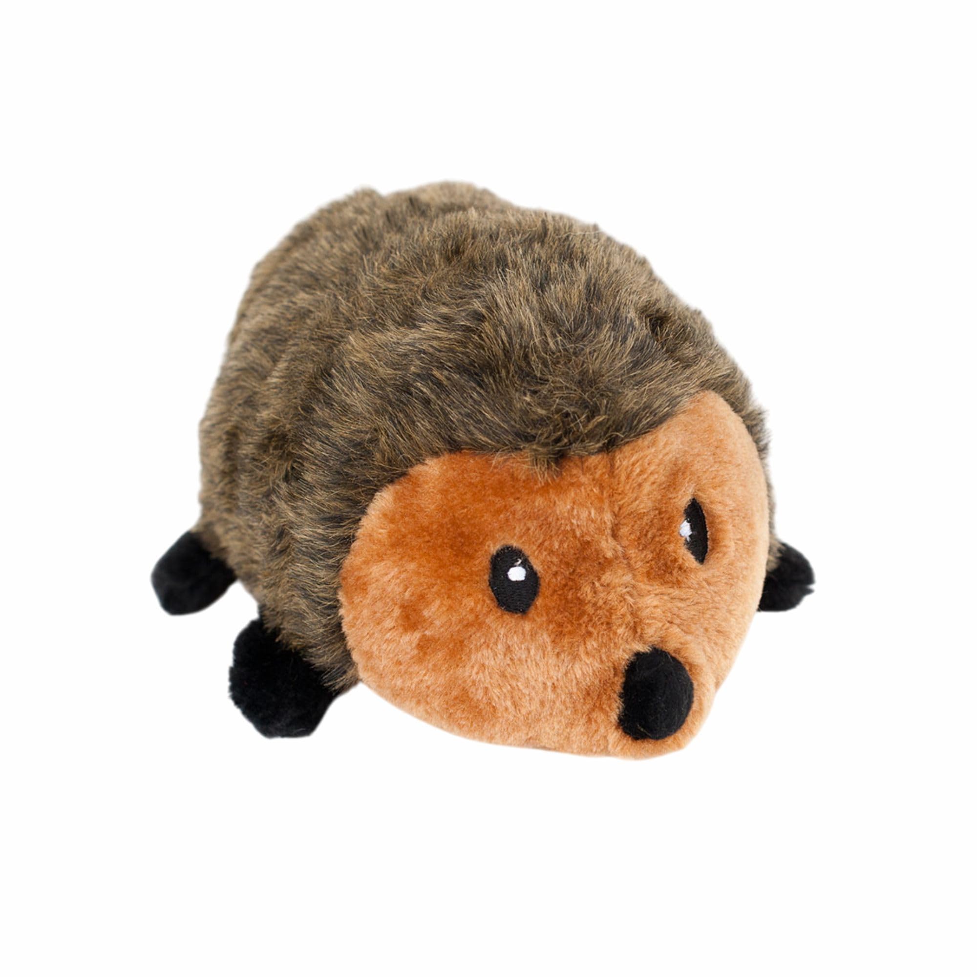 barkbutler x zippy paws grunterz hedgehog xl dog toy – plush & squeaky toys for dogs, dog toys for large dogs (5-30kgs) – brown