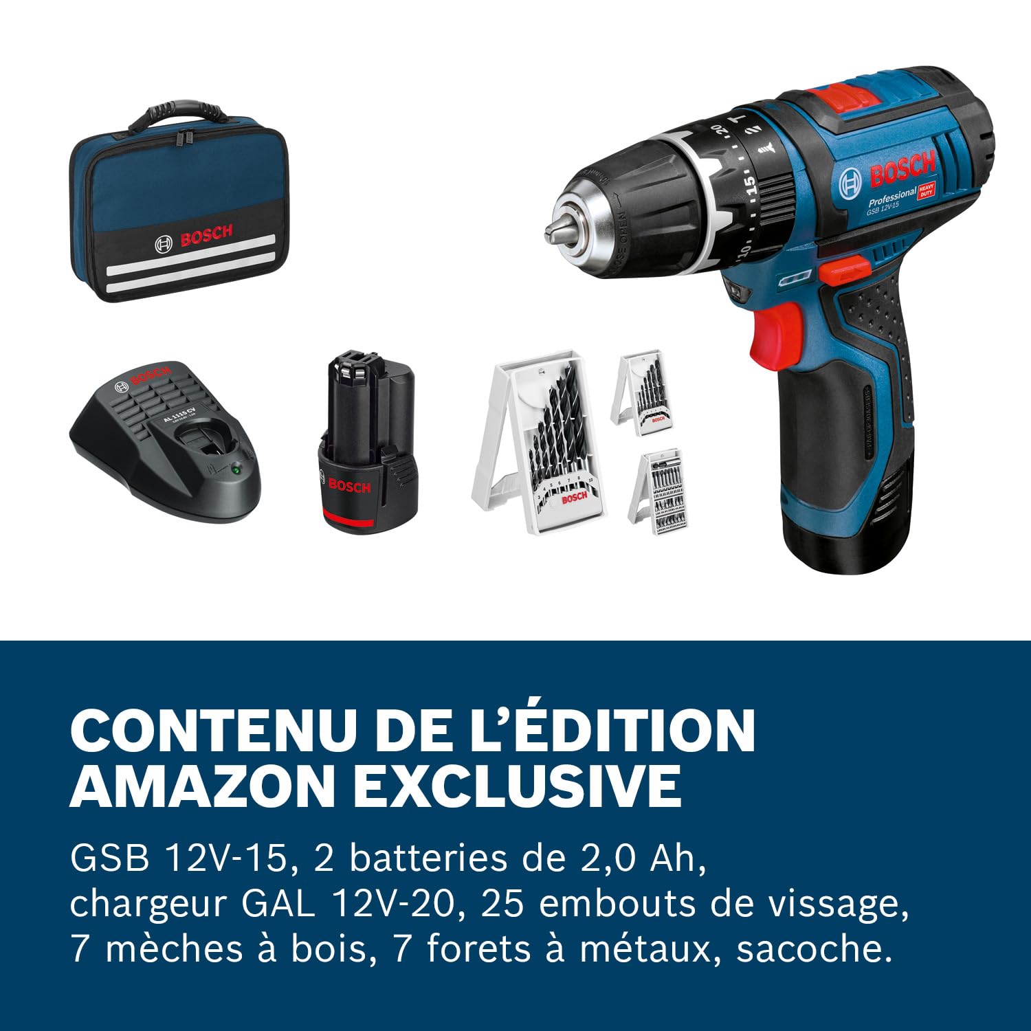 Bosch PRO perceuse-visseuse à percussion GSB 12V-15