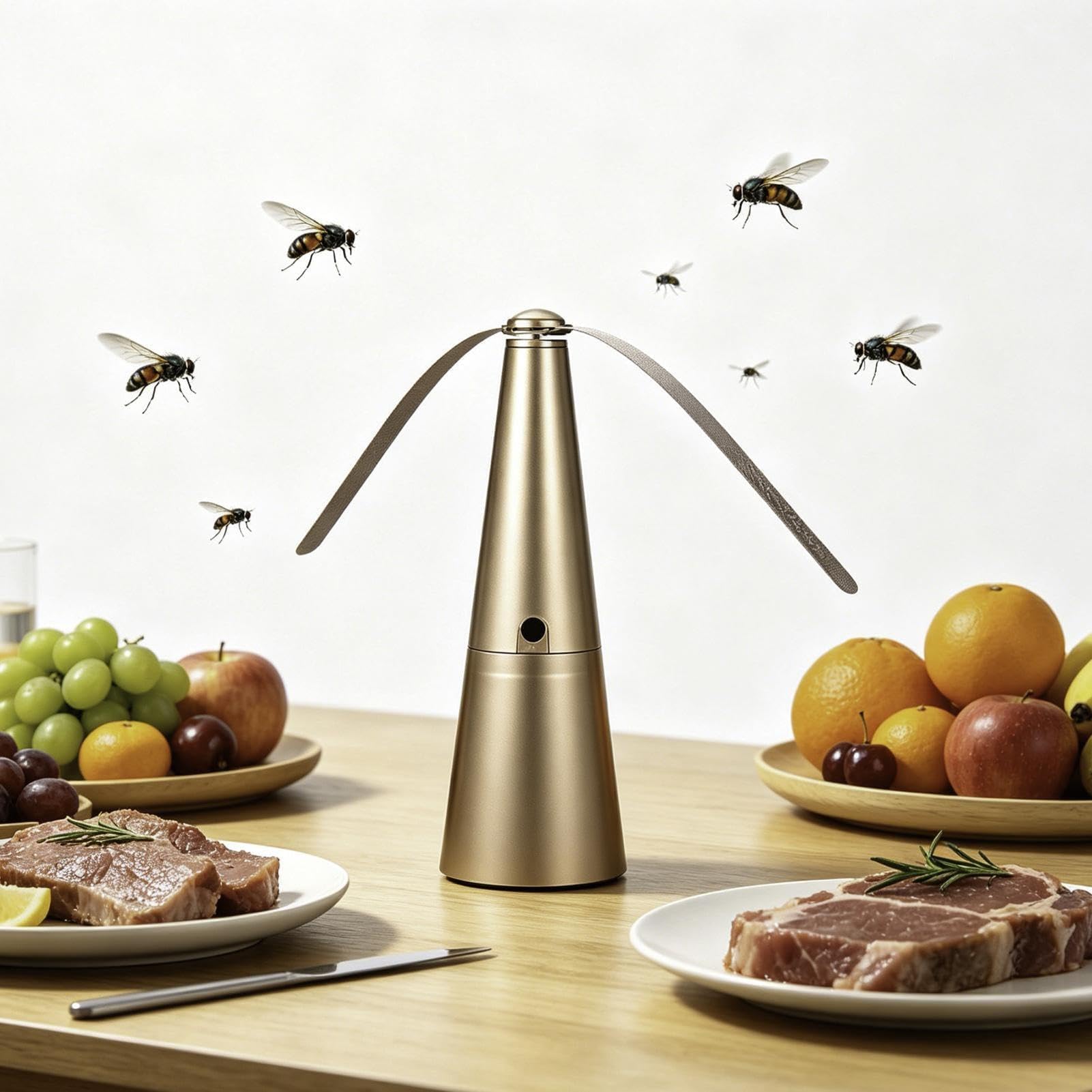 Fly Fans For Tables, Fly Spinner For Table, Portable Fly Deterrent Fans for Food Tables, USB Plug-in & Batteries Powered, Portable Fan Gadgets For Indoor Oudoor Picnic BBQ Party Home Camping Kitchen