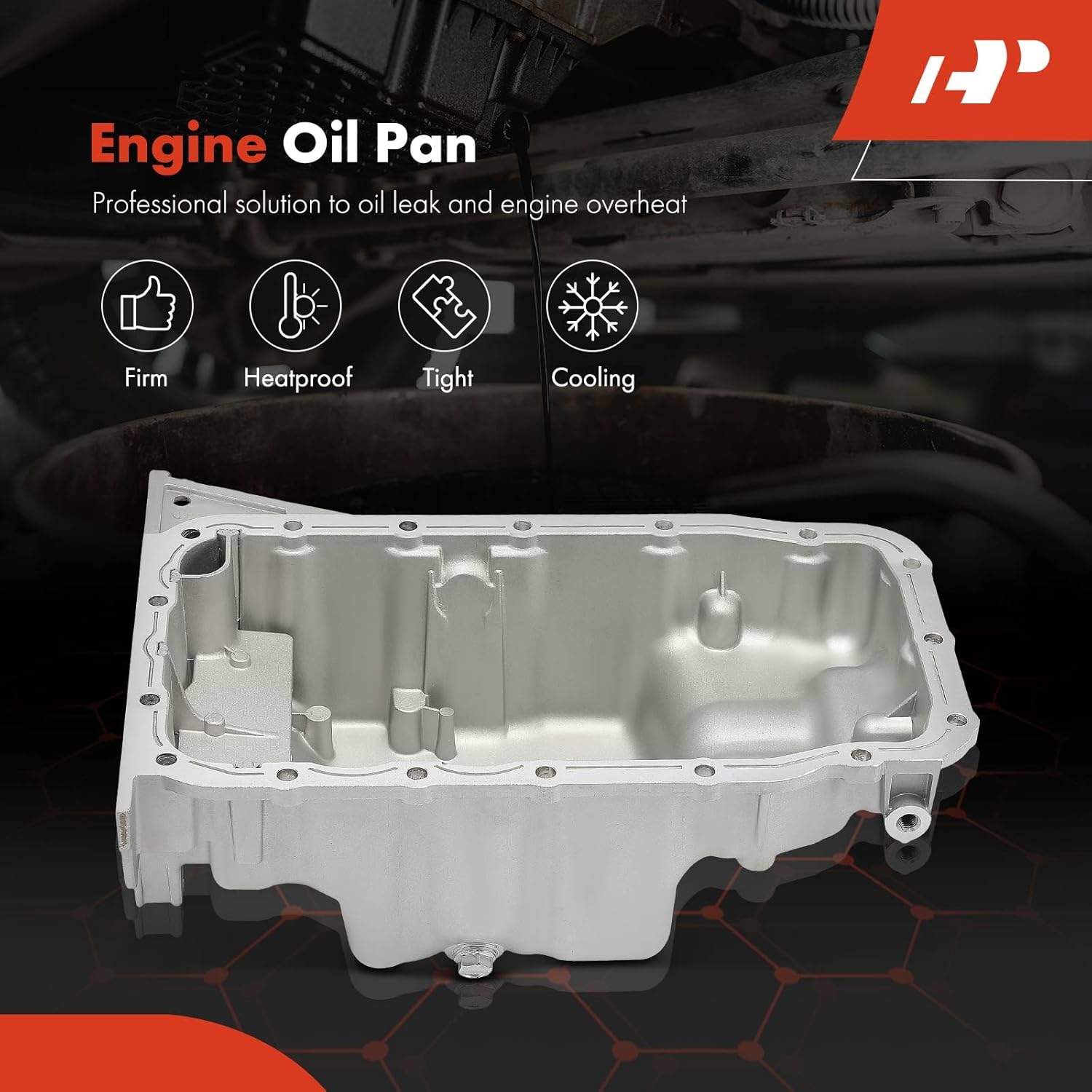 A-Premium Engine Oil Pan Sump with Drain Plug Compatible with Saturn L300 2001-2005, LS2 2000, LW2 2000, LW300 2001-2003, 3.0L