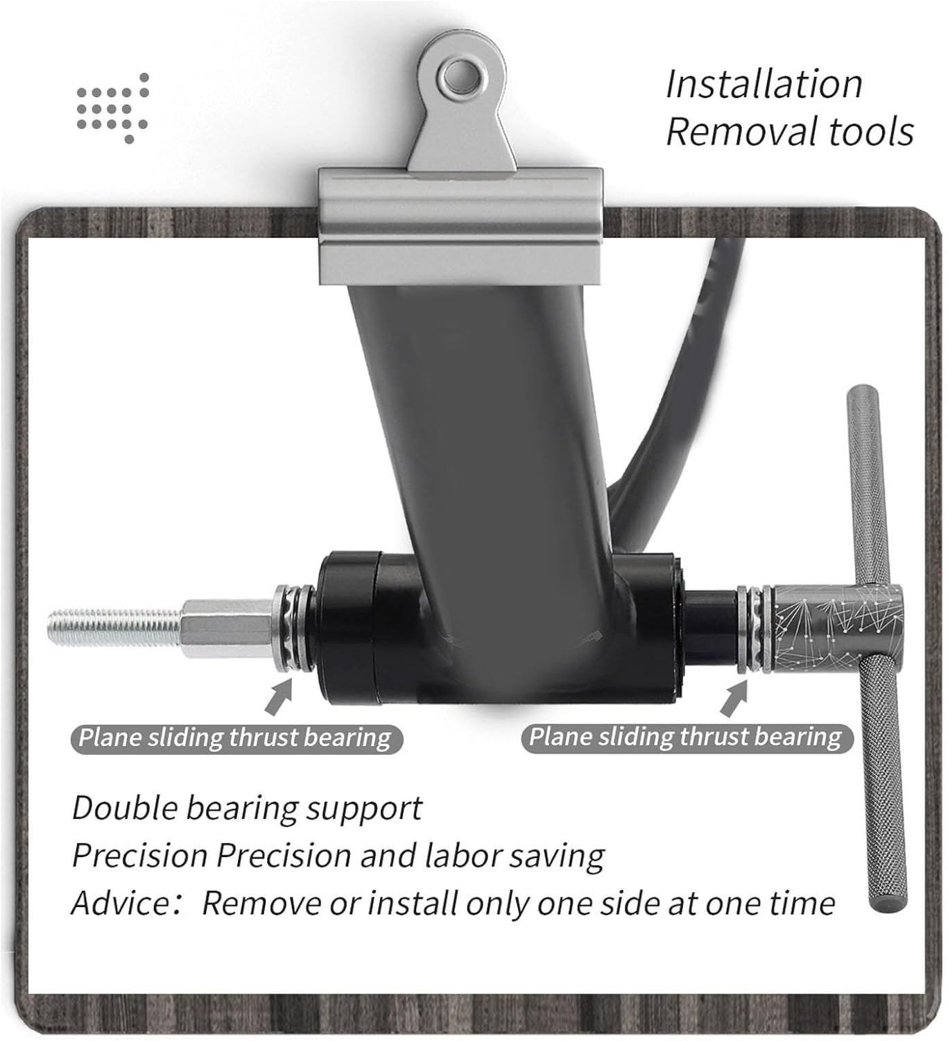 Bottom Bracket Removal Tool, Bike Bottom Bracket Install and Removal Tool Kit, Aluminum Alloy Press In Center Shaft Bearing Tool Stay Bar Nut Adapter Ring for BB86 (Black)