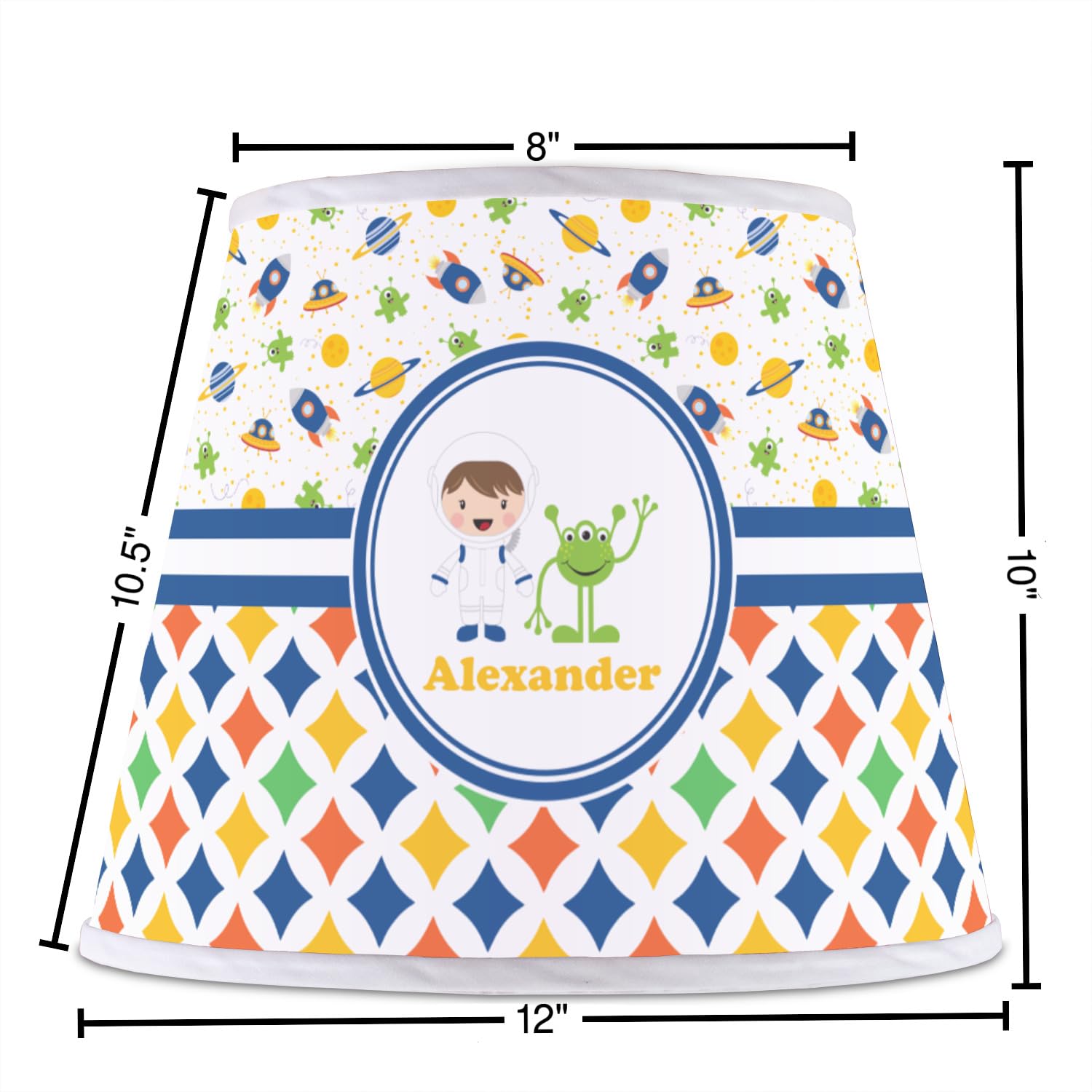 YouCustomizeIt Personalized Boy's Space & Geometric Print Empire Lamp Shade