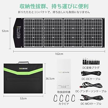 Amazon | TwelSeavan ソーラーパネル 120W 最新型ETFE ソーラー