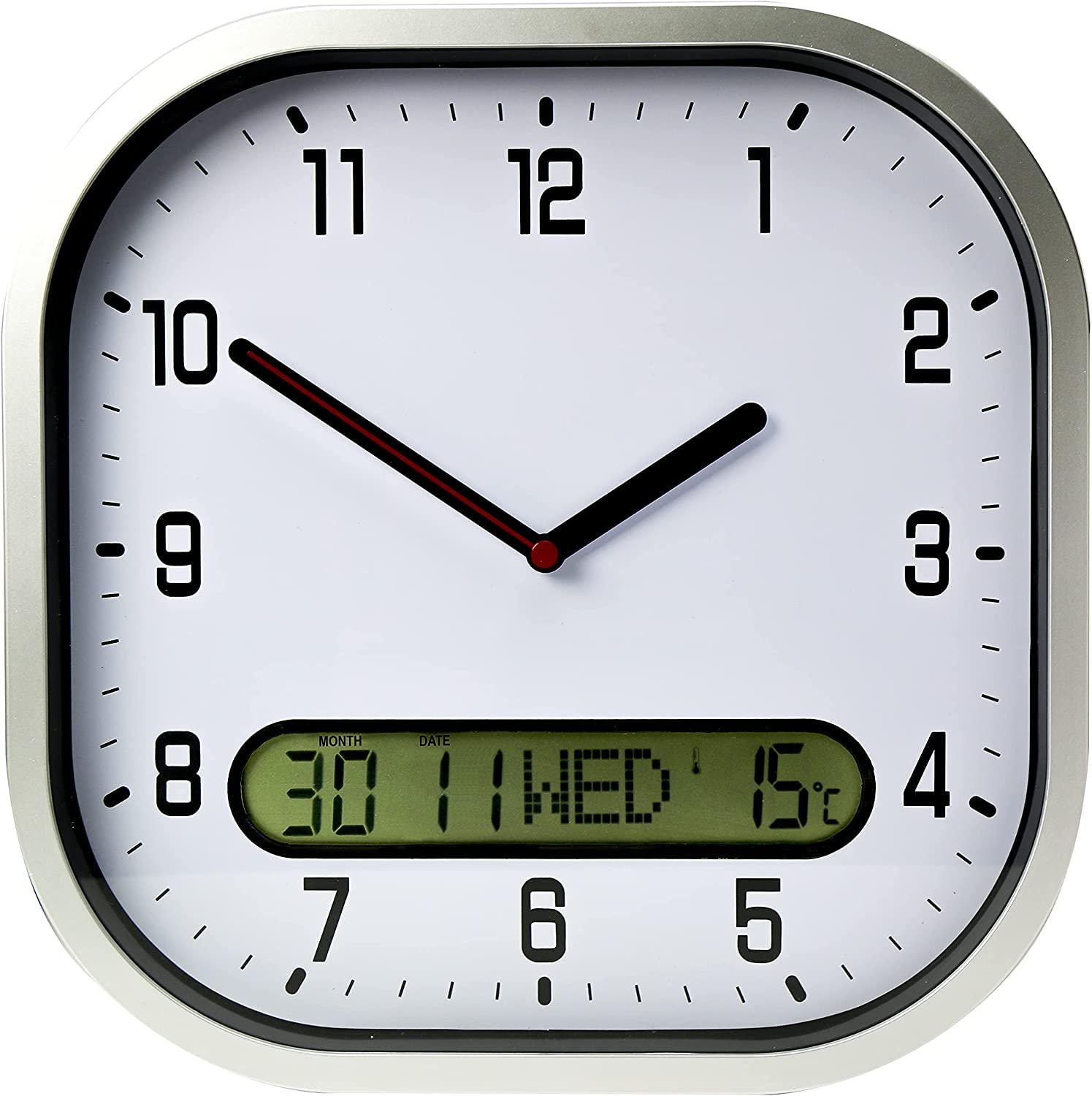 ADCB Clear Time Day-Date Wall Clock- White