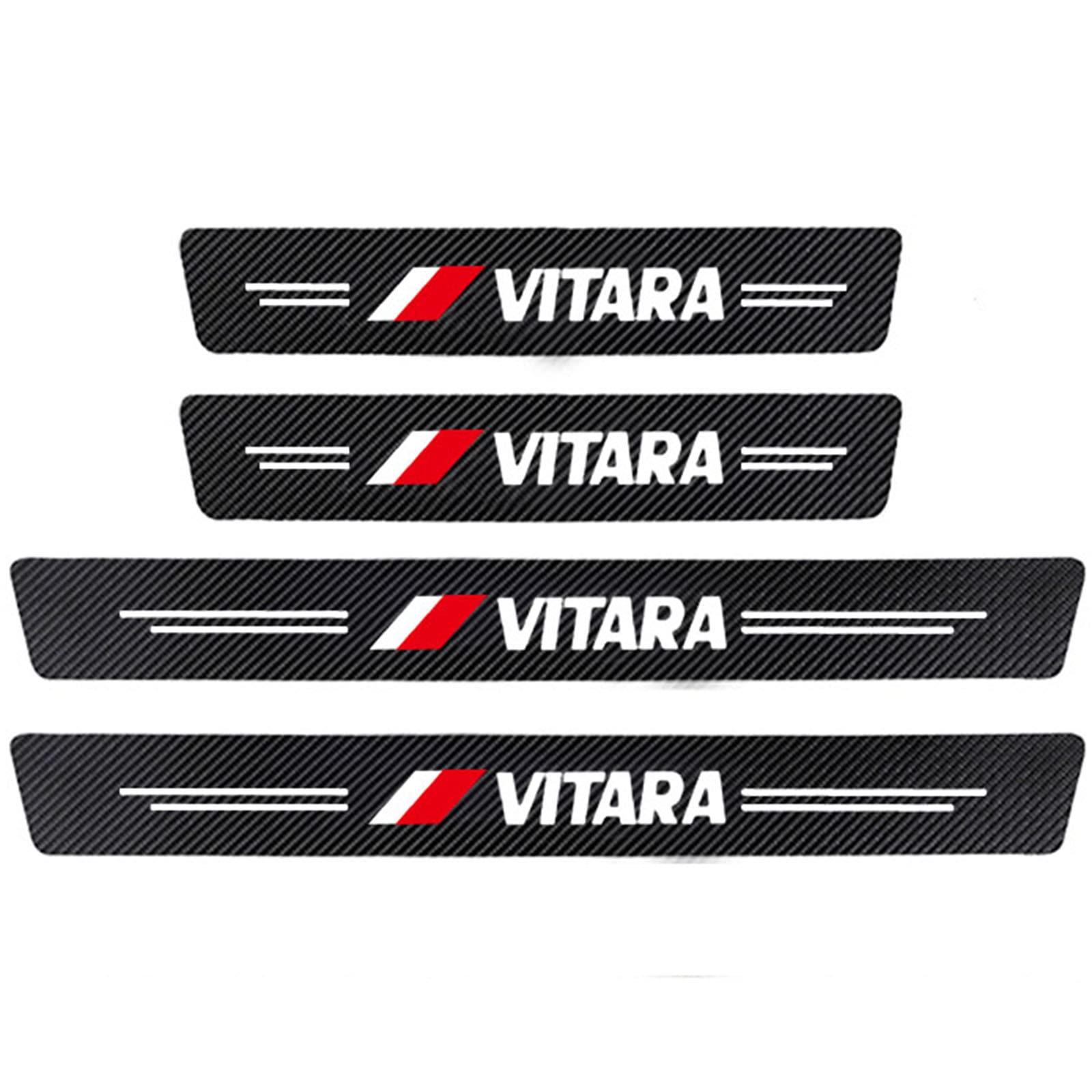 Symilov Vitara 4Pcs Car Outer Door Sill Protector For Suz-Uki Sx4 S-Cross Swift Jimny Carbon Fiber Auto Kick Plates Accessories Scuff Guard Threshold Cover Pedal Sticker Trim - Self-Adhesive,