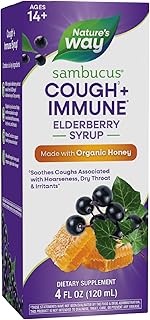 Nature's Way Sambucus HoneyBerry Cough Syrup with Black Elderberry Extract & Organic Honey, Immune Support*, 4 Fl. Oz