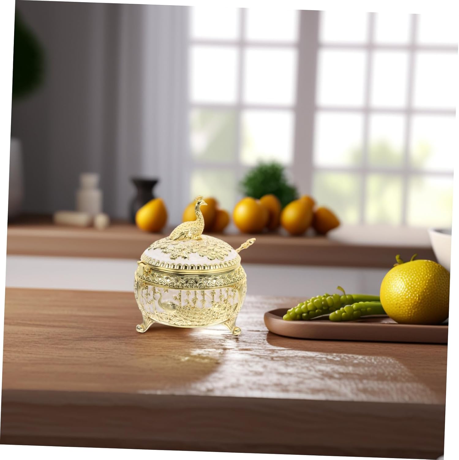 OUNONA Zinc Alloy Condiment Pots European Style Sugar Jar Salt Container Set for Home