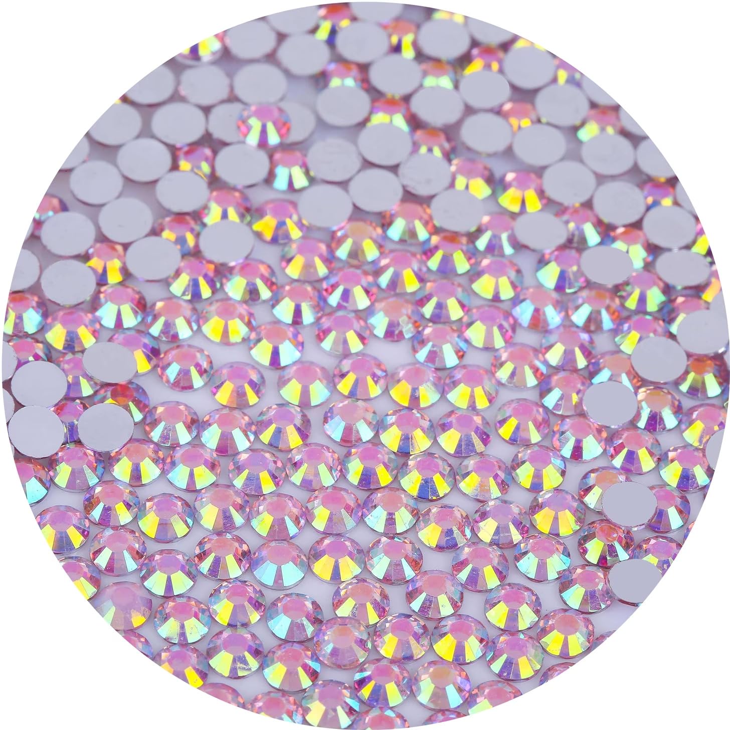 720 Pcs SS30 6mm Flatback Rhinestones for Nails Art Crafts Glitter Round Gems AB Crystals DIY Clothes Shoes （Light Pink AB）