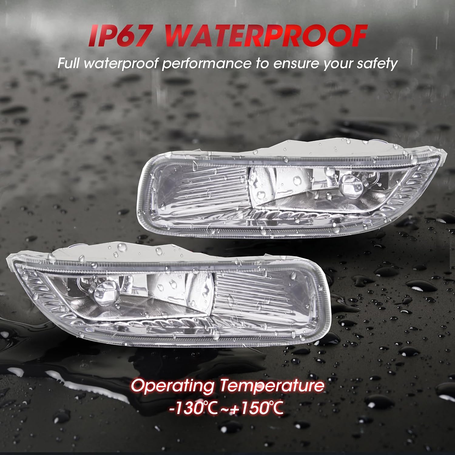 Fog Lights Assembly Replacement For 2003-2004 Toyota Corolla With H3 12V 55W Halogen Bulbs Included Switch And Wiring Kit(Clear Lens)