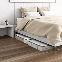 Vista 7 de Paquete de 2 contenedores de almacenamiento debajo de la cama, contenedores de almacenamiento de plástico a prueba de humedad debajo de la cama